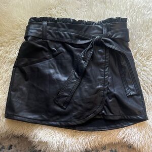 Black Faux Leather Mini Skirt